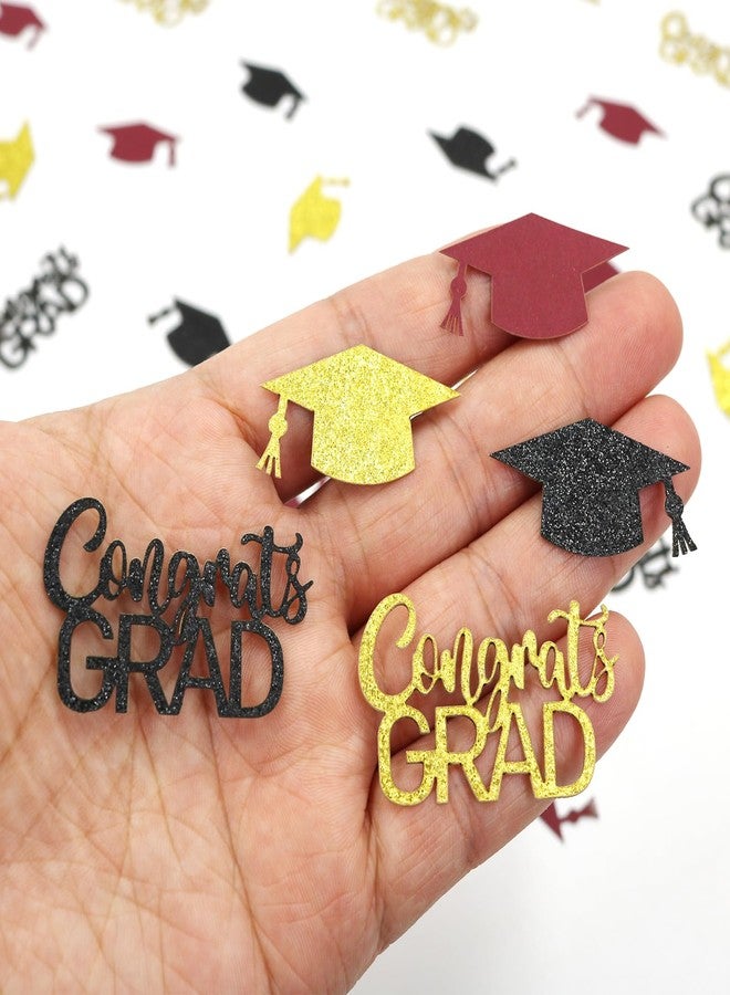 Blopee 200PC Maroon and Gold Graduation Confetti Class of 2026 Glitter Congrats Grad Confetti for Table Grad Cap Scatters for Burgundy and Gold Graduation Party decorations 2026 - Image 3