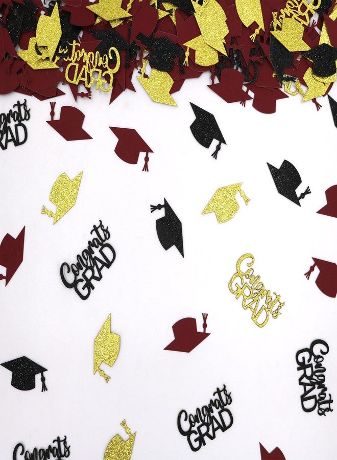 Blopee 200PC Maroon and Gold Graduation Confetti Class of 2026 Glitter Congrats Grad Confetti for Table Grad Cap Scatters for Burgundy and Gold Graduation Party decorations 2026 - Image 1