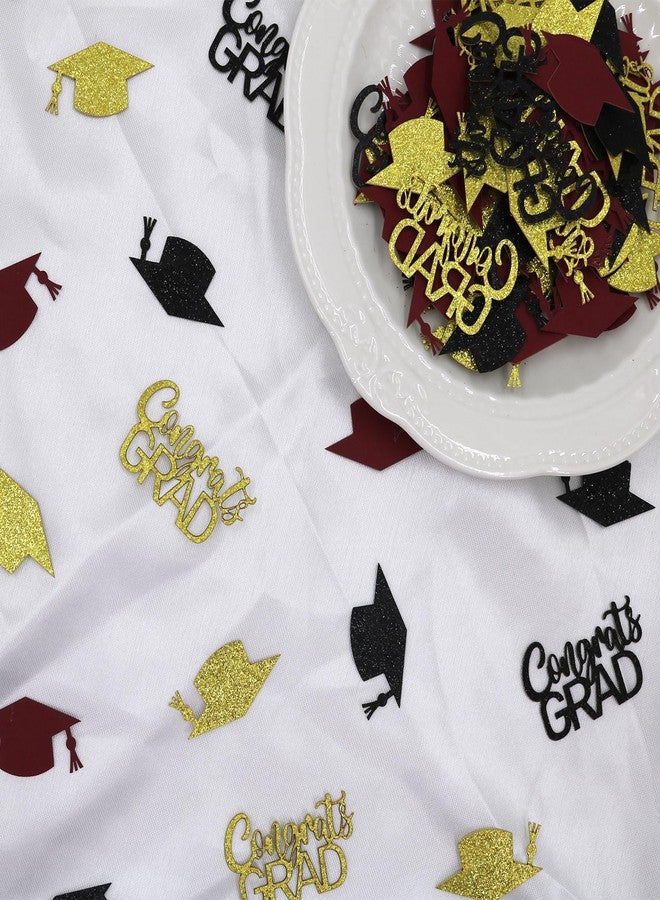 Blopee 200PC Maroon and Gold Graduation Confetti Class of 2026 Glitter Congrats Grad Confetti for Table Grad Cap Scatters for Burgundy and Gold Graduation Party decorations 2026 - Image 4