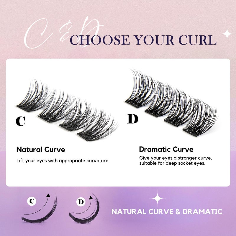 GAQQI Lash Clusters, GQ19 Individual Lashes 168pcs C Curl, DIY Lash Extension 12mm Length Only False Eyelash Clusters, Natural & Wispy Lash Wisps (GQ19,C Curl,12mm) - Image 5