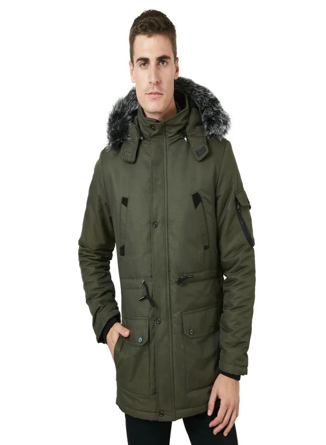Buratti  Buratti Collar Furry Detachable Hooded Coat Men's COAT 571717 for Men | Best Price UAE
