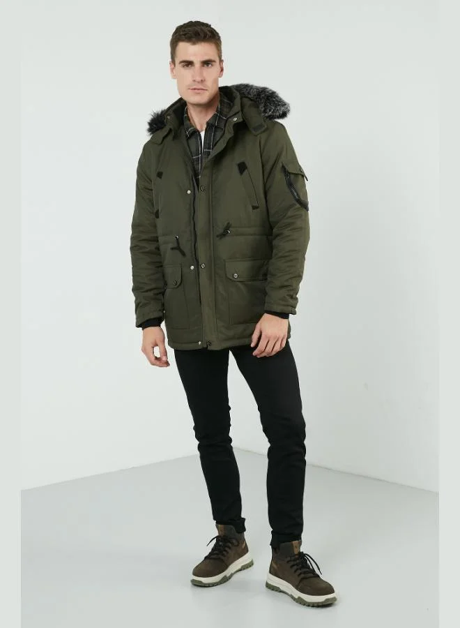 Buratti Collar Furry Detachable Hooded Coat Men's COAT 571717