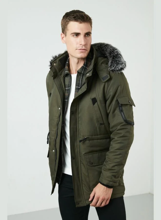 Buratti  Buratti Collar Furry Detachable Hooded Coat Men's COAT 571717 for Men | Best Price UAE