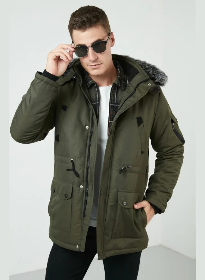 Buratti  Buratti Collar Furry Detachable Hooded Coat Men's COAT 571717 for Men | Best Price UAE