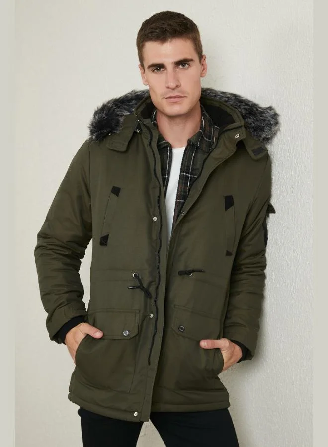 Buratti  Buratti Collar Furry Detachable Hooded Coat Men's COAT 571717 for Men | Best Price UAE
