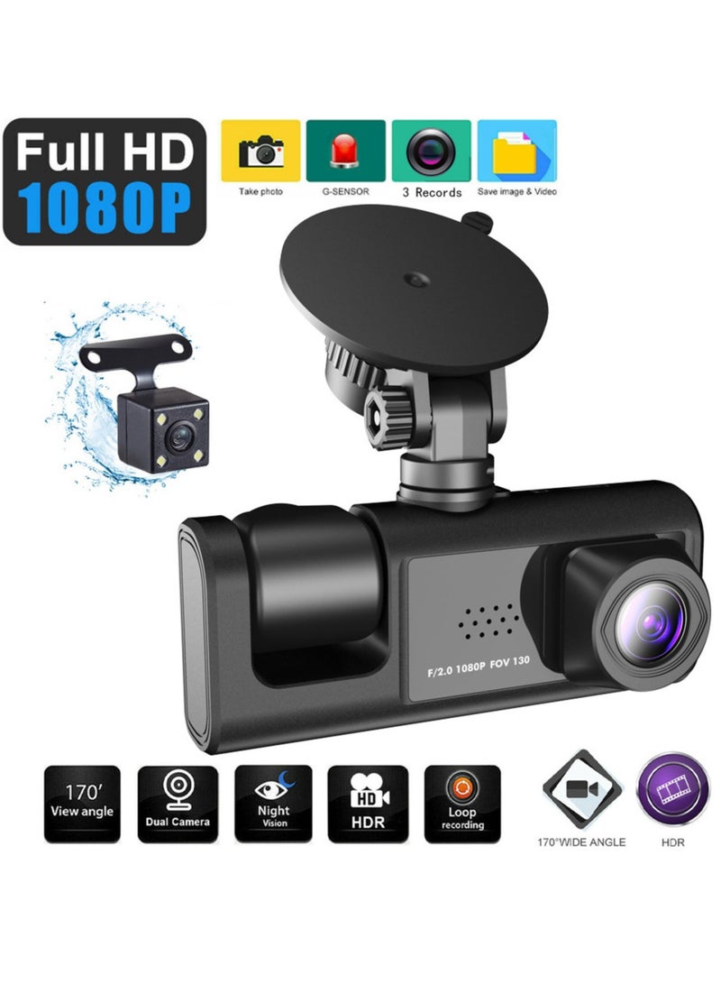 Driving Recorder Front, Middle, and Rear - 1080P Full HD Driving Recorder with Built-in Wi-Fi GPS, Night Vision, 170° Wide Angle, WDR, 24H Parking Mode. - Image 1
