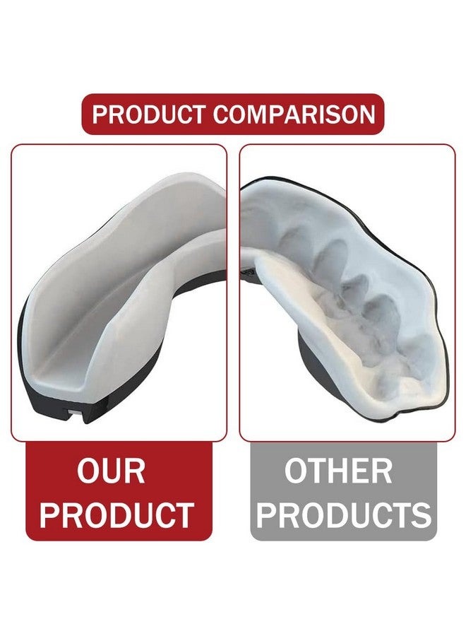 Proberos حارس الفم بروبيروس®، حراس فم احترافيين للطباعة، حارس فم للملاكمة، حارس فم رياضي للملاكمة، MMA، الكاراتيه، التايكوندو، كرة القدم، كرة السلة، الهوكي، جيو جيتسو، (للبالغين 12+ سنة، أسود فنجز) - Image 4