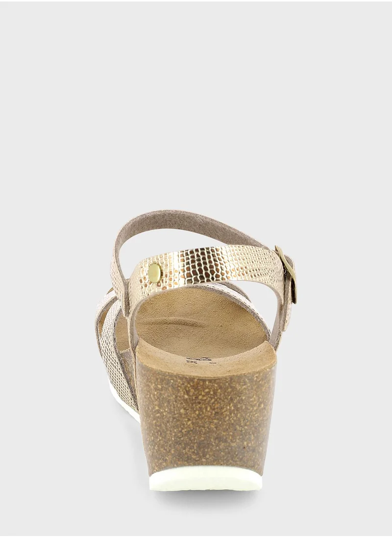 BAYTON Venus Strappy Mid Heel Wedges