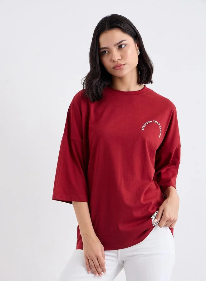 Styli Styli Slogan Print Oversized T-Shirt