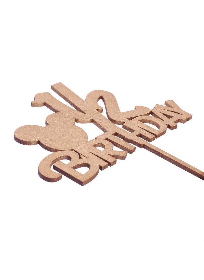 Funcart Funcart Half Birthday Mickey Mouse Golden Cake Topper  - Image 4