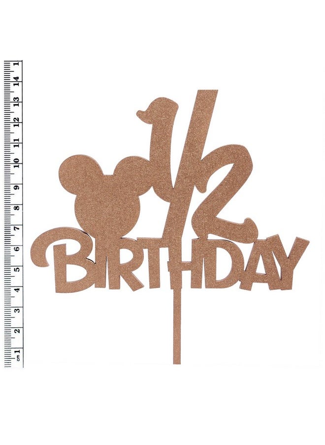 Funcart Funcart Half Birthday Mickey Mouse Golden Cake Topper  - Image 2