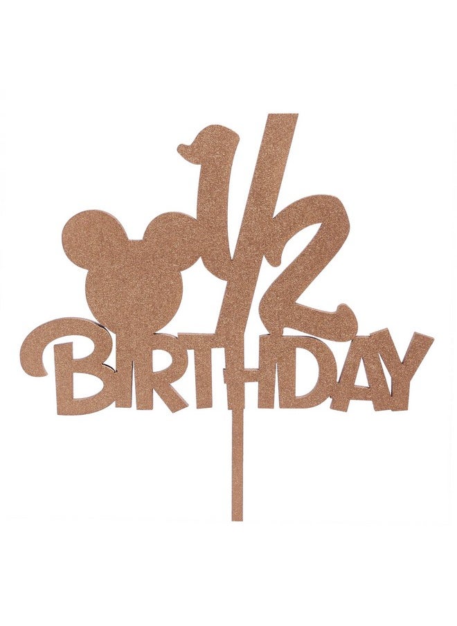 Funcart Funcart Half Birthday Mickey Mouse Golden Cake Topper  - Image 1