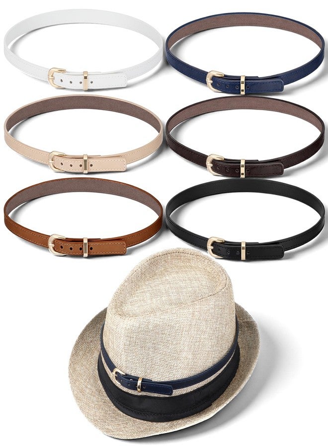 Yuomeaz 6 Pcs Adjustable Western Cowboy Hat Bands, Hat Bands for Cowboy Hats, PU Leather Western Hatbands Cowboys Hats Accessories for Men, Women - Image 1