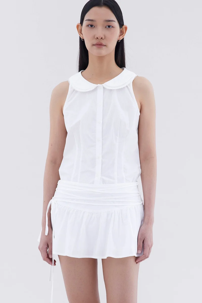ذا اديتورز ماركت Phylene Double Collar Sleeveless Shirt