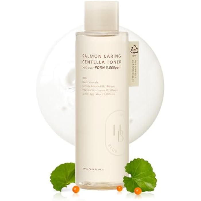 HEVEBLUE Salmon Caring Centella Toner - Salmon PDRN, pH 5.5, Salmon Egg Extract, Centella, Madecassoside, Restore and Rejuvenate, Refine Skin Texture, Low Irritation, Korean Skincare, K-Beauty - Image 1