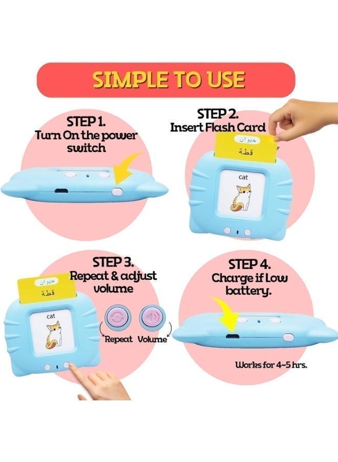 إليتري بطاقات تعليمية ثنائية اللغة (عربي وإنجليزي) – 112 بطاقة مزدوجة الوجه (224 كلمة) بتقسيم 15 فئة لتطوير اللغة والكلام عند الأطفال الصغار - Image 4