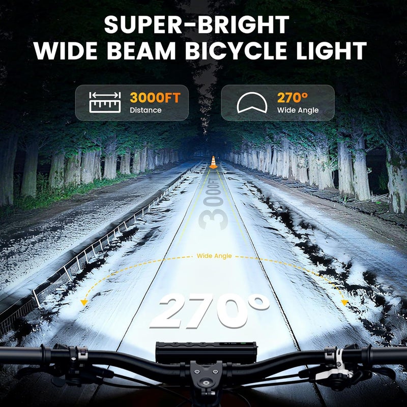 Vastfire 17 LED Bike Lights 5000 Lumen - Super Bright USB Rechargeable Bicycle Headlight and Taillight - Image 2