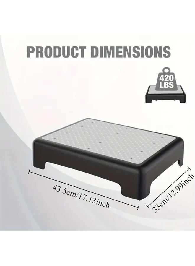Heavy Duty Portable Black Plastic Step Stool 420 Lbs Capacity Anti Slip Indoor Outdoor Use - Image 4