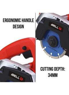iBELL IBELL Marble Cutter MC10-30, 1050W, Copper Armature, 13800 RPM, Wheel dia 110 mm, Cutting Depth 34mm (Red)  - Image 4