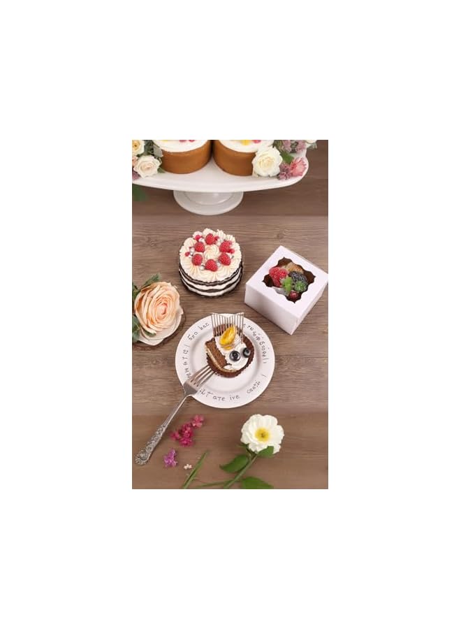 S-TOP 30 Pack of White Bakery Boxes with Window White Paperboard Treat Boxes for Cookies Mini Cakes Pastries and Small Treats 4x4x2.5 Inches Paperboard Dessert Boxes - Image 2
