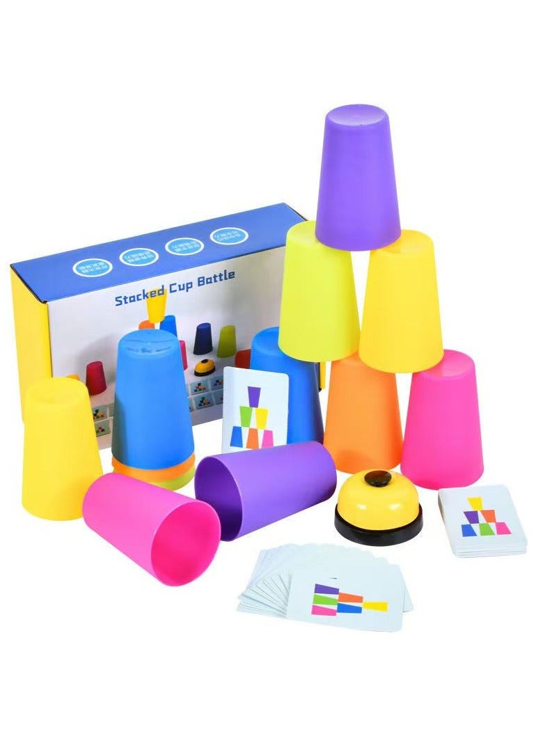 Stacking Cup Double Competition Children's Interactive Cognitive Development Toy Enhances Thinking Logic and Attention through Competitive Speed Challenge Suitable for Kindergarten Family Entertainment and Party Games of All Ages  - Image 3