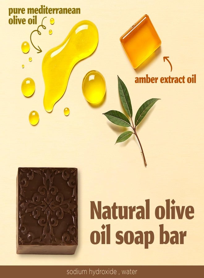 Hekaya Amber Olive Oil Soap Bar–Handmade Natural Soaps -Moisturizing Vegan Organic Soaps -Face & Body Soap Bars– Pack of 4 Bars (17.6 oz Total) - Image 5