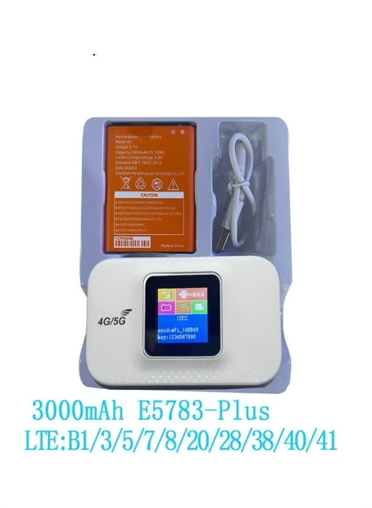 E5783 Plus 4G LTE CAT4 300Mbps Portable WiFi Router with SIM Card Slot Car Mobile Wifi 3000mAh Battery Portable Router Plug and Play for Home Business - Image 2