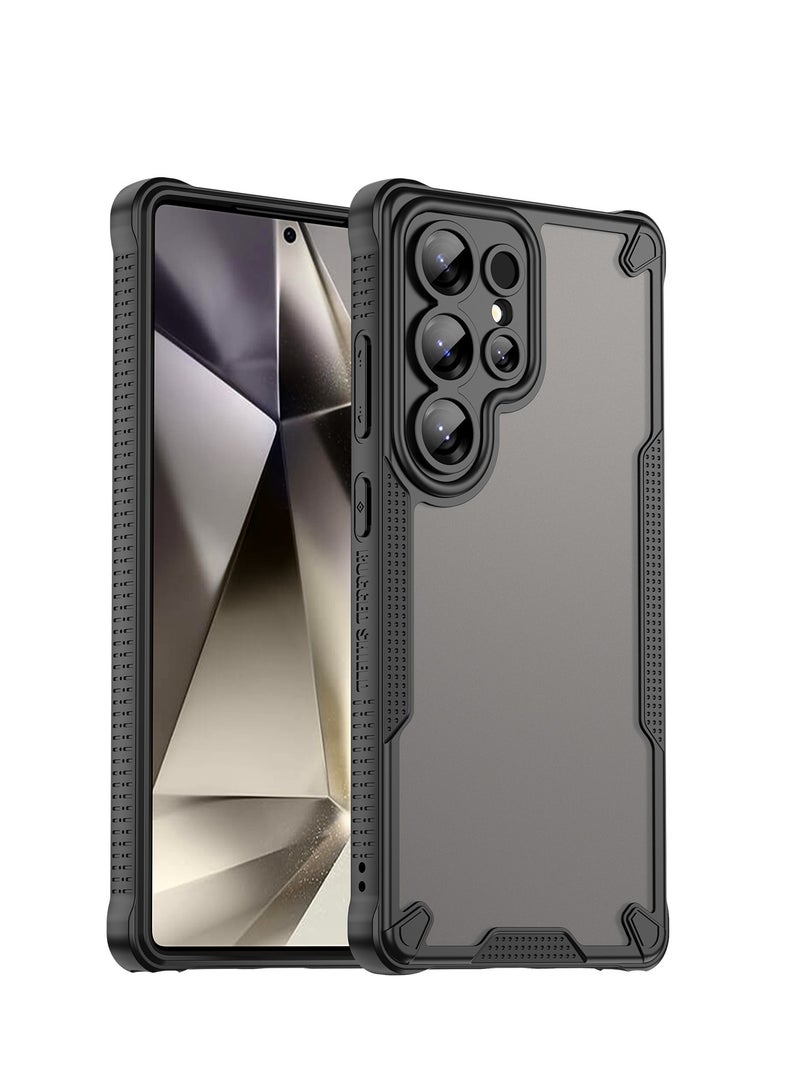 for Samsung Galaxy S25 Ultra Case Cover, Armor of Brushed Comfortable Oil Waterproof TPU+PC Soft Semi-translucentmatte Feel Cell Phone Protective Case for Samsung Galaxy S25 Ultra, Black  - Image 1