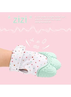 Pikkaboo Organic 2in1 BPA Free nonslip baby mitten teether & pacifier - Mint  - Image 3
