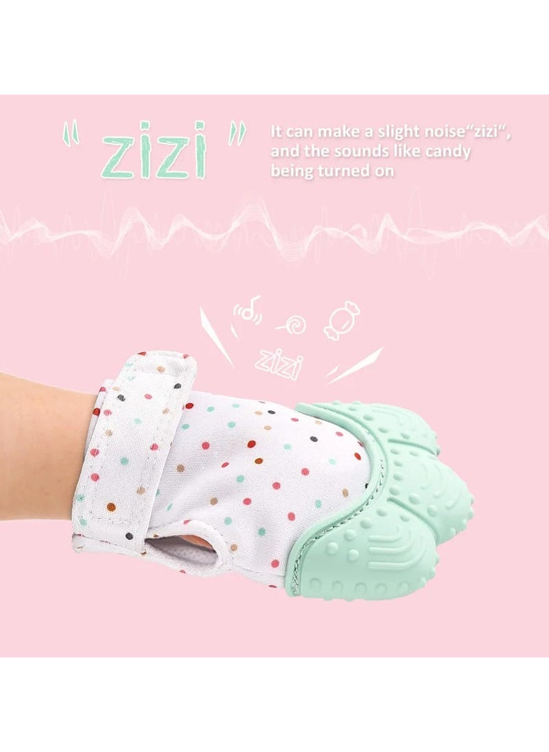 Pikkaboo - Organic 2in1 BPA Free nonslip baby mitten teether & pacifier - Mint - Image 1