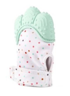 Pikkaboo Organic 2in1 BPA Free nonslip baby mitten teether & pacifier - Mint  - Image 5