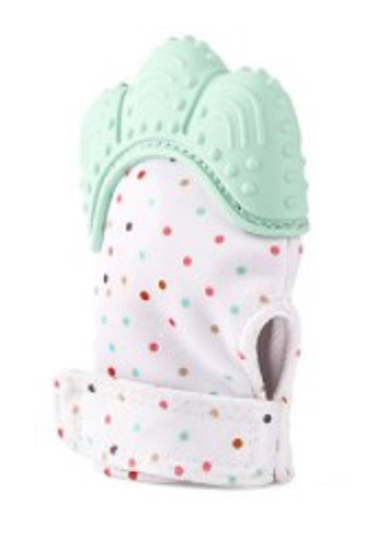 Pikkaboo - Organic 2in1 BPA Free nonslip baby mitten teether & pacifier - Mint - Image 1
