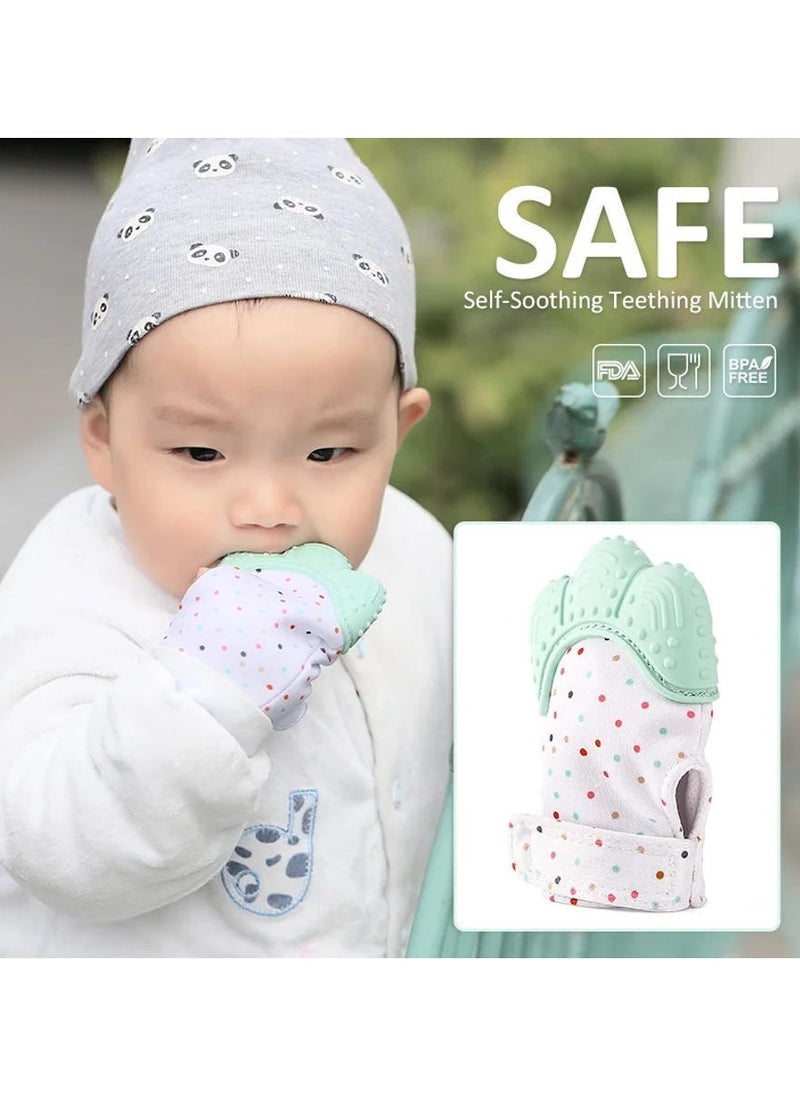 Pikkaboo - Organic 2in1 BPA Free nonslip baby mitten teether & pacifier - Mint - Image 1