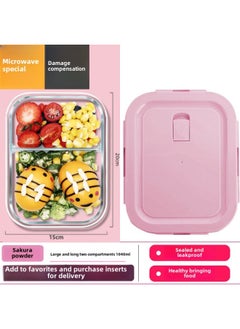 Custom Processing High Borosilicate Glass Lunch Box Three-piece Set Student Office Workers With Rice Bowl Microwave Oven Special Fresh-keeping Bowl-Specifications:Large And Long Two-compartment Fresh-keeping Bowl 1000ml-Color:Blue
