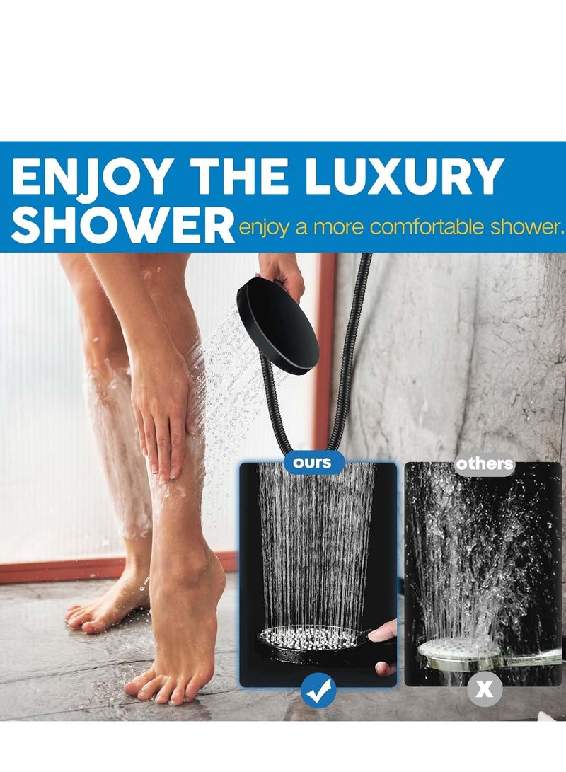 Arabest Shower Head,8”Rain Shower Head with Handheld Spray Combo and Adjustable Extension Arm/3-Way Flow Regulator/Shower System,High Pressure Rain Fall Hose,Matt Black - Image 5