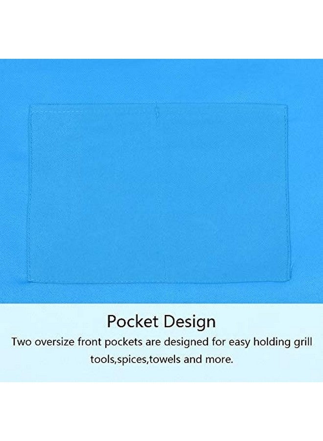 SUNLAND Kids Apron And Hat Set Children Chef Apron For Cooking Baking Painting (Blue, M) - Image 5