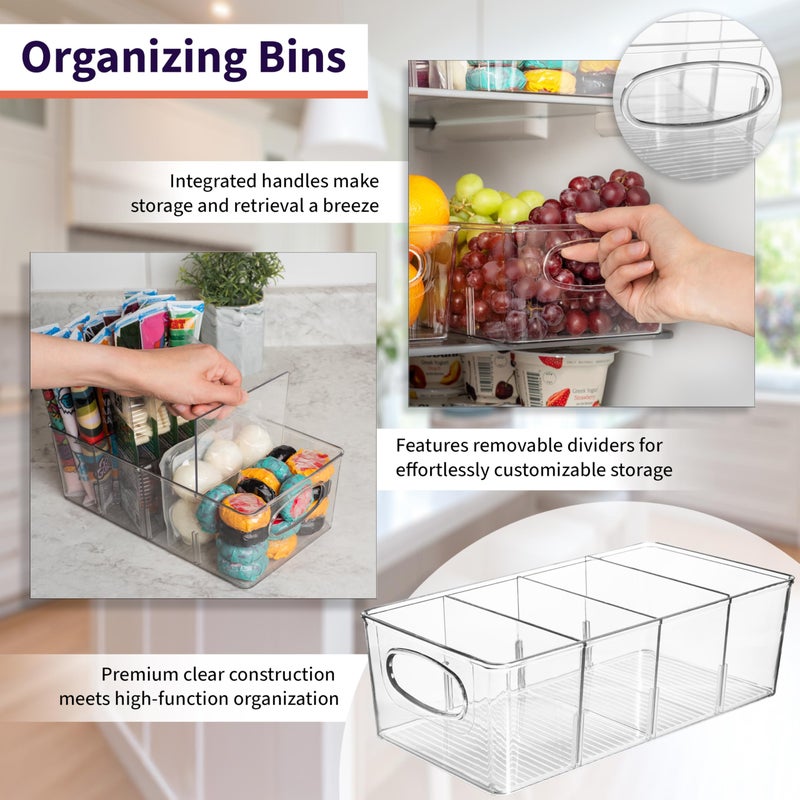 ClearSpace Pantry Organizers and Storage with Removable Dividers â€“ Pantry Organization and Storage Bins or Kitchen and Fridge Organizer â€“ Refrigerator Organizer Bins, Snack Organizers (2 Pack) - Image 3