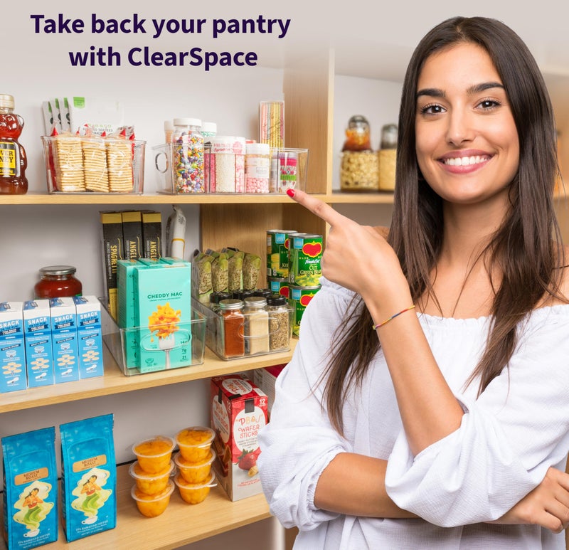 ClearSpace Pantry Organizers and Storage with Removable Dividers â€“ Pantry Organization and Storage Bins or Kitchen and Fridge Organizer â€“ Refrigerator Organizer Bins, Snack Organizers (2 Pack) - Image 5