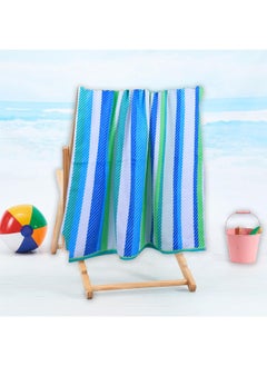 BYFT Jacquard Beach Towel (86x162 cm) 390 Gsm Cool Stripe Cotton-Set of 1  - Image 1
