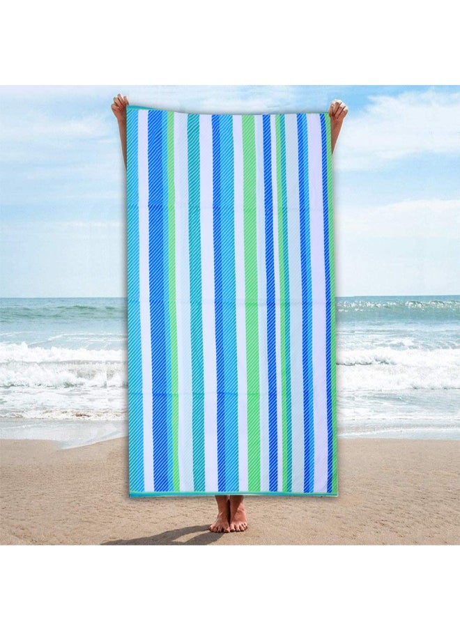 BYFT Jacquard Beach Towel (86x162 cm) 390 Gsm Cool Stripe Cotton-Set of 1  - Image 4