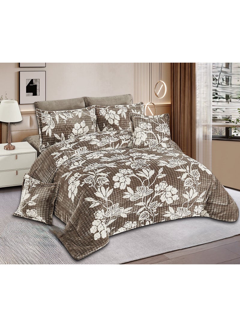 مارك مفرش نفرين سرير شتوي بتصميم مشجر  فخم مقاس 240*260 سم - Image 1