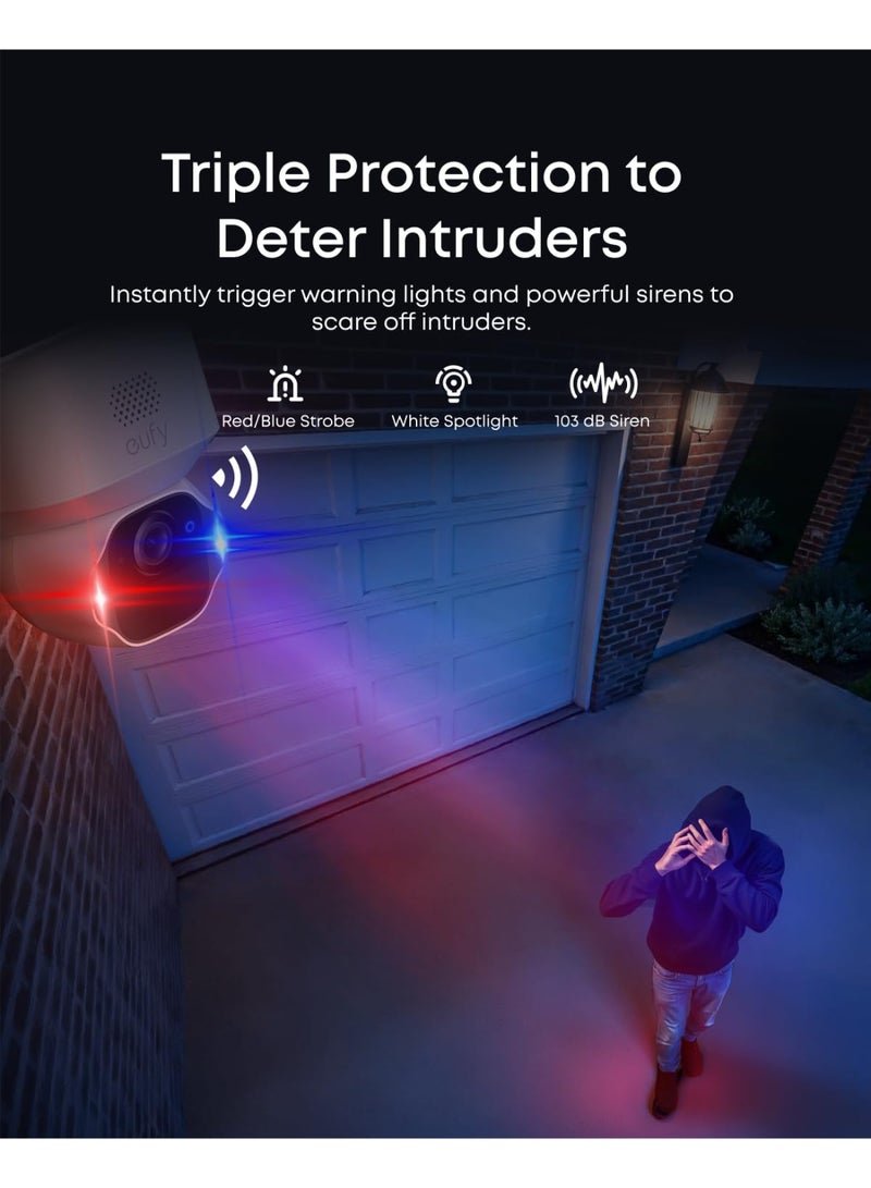 إيوفي eufy Security SoloCam E42 مجموعة 4 كاميرات (HomeBase S380)، كاميرا مراقبة خارجية لاسلكية بدقة 4K، تعمل بالطاقة الشمسية، مع تتبع الحركة بالذكاء الاصطناعي، ضوء تحذيري وامض، حركة بان وتيلت، التعرف على الوجوه - Image 4