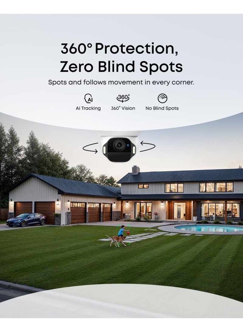 إيوفي eufy Security SoloCam E42 مجموعة 4 كاميرات (HomeBase S380)، كاميرا مراقبة خارجية لاسلكية بدقة 4K، تعمل بالطاقة الشمسية، مع تتبع الحركة بالذكاء الاصطناعي، ضوء تحذيري وامض، حركة بان وتيلت، التعرف على الوجوه - Image 3
