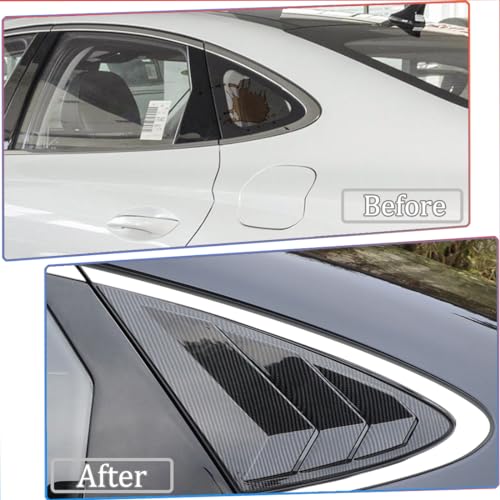 MUXEE 2Pcs Rear Side Window Louvers Air Vent Scoop Shades Cover Blinds Trim for Hyundai Sonata DN8 2020-2025 - ABS Carbon Fiber Sport Interior Accessories（NOT fit N Line Models） - Image 3