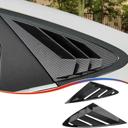 MUXEE 2Pcs Rear Side Window Louvers Air Vent Scoop Shades Cover Blinds Trim for Hyundai Sonata DN8 2020-2025 - ABS Carbon Fiber Sport Interior Accessories（NOT fit N Line Models） - Image 1