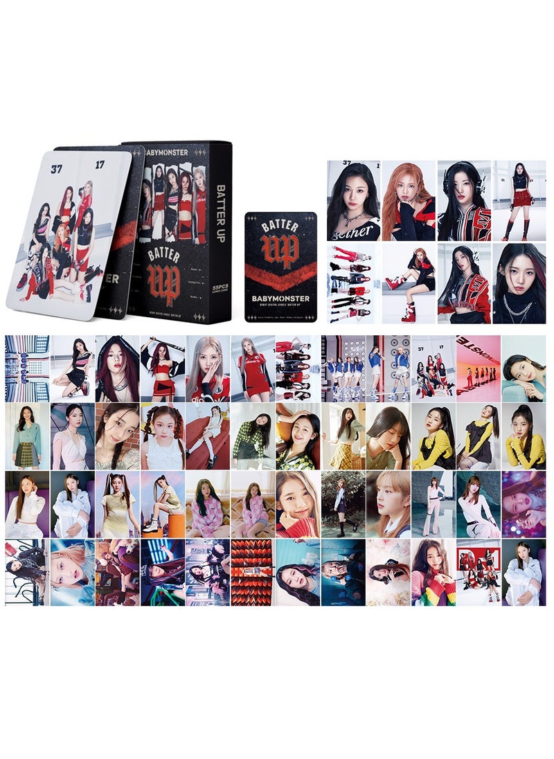55Pcs BABYMONSTER New Album BATTER UP Lomo Card