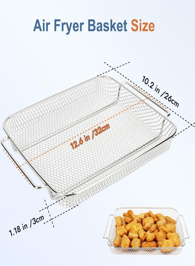 YQL Air Fryer Basket Replacement for Emeril Lagasse 26 QT Everyday French Door 360 Extra Large Air Fryer, 12.6" x 10.2" Stainless Steel Baking Tray,Wire Rack Emeril Lagasse Oven Accessories - Image 3