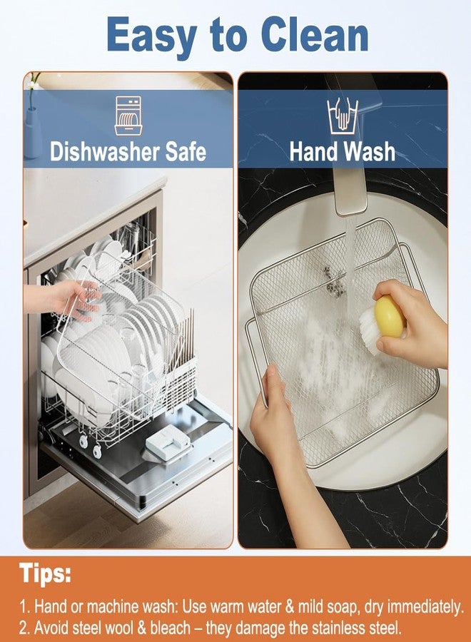 YQL Air Fryer Basket Replacement for Emeril Lagasse 26 QT Everyday French Door 360 Extra Large Air Fryer, 12.6" x 10.2" Stainless Steel Baking Tray,Wire Rack Emeril Lagasse Oven Accessories - Image 5