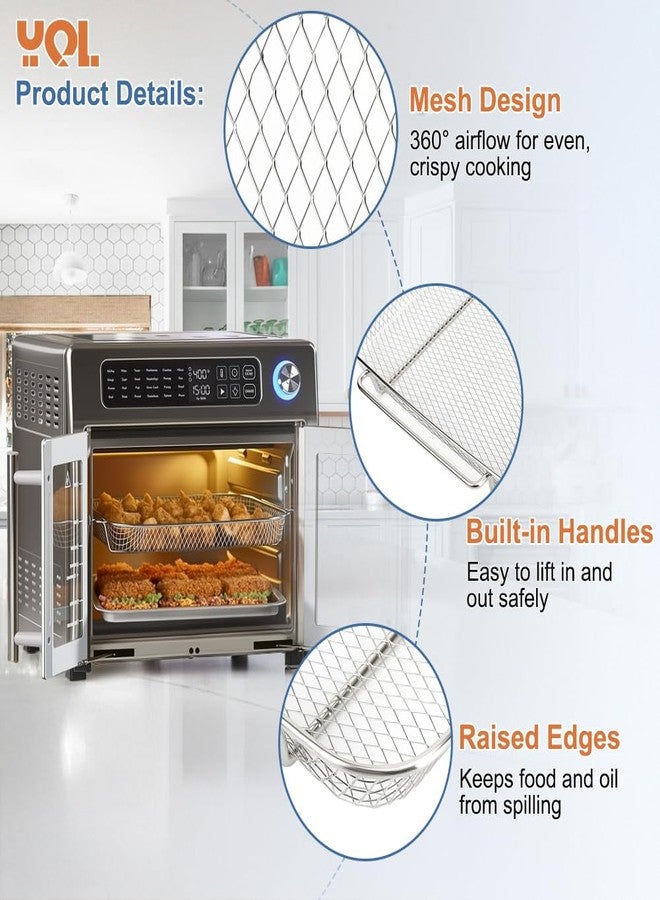 YQL Air Fryer Basket Replacement for Emeril Lagasse 26 QT Everyday French Door 360 Extra Large Air Fryer, 12.6" x 10.2" Stainless Steel Baking Tray,Wire Rack Emeril Lagasse Oven Accessories - Image 4