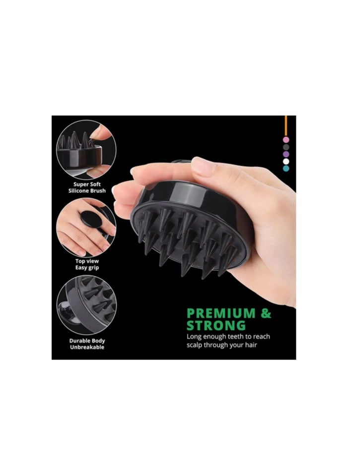 Generic Hair Scalp Massager Brush for Effective Hair Cleaning and Scalp Exfoliation - Perfect for Curly, Straight, and Thick Hair - Ideal for Relaxation and Stress Relief – Black  - Image 4